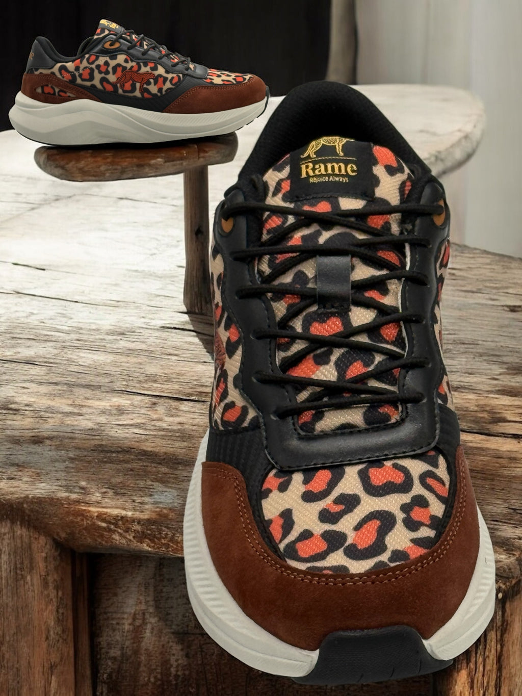 Rame Cheetah Signature Leather Sneakers – Premium Comfort &amp; Bold Identity