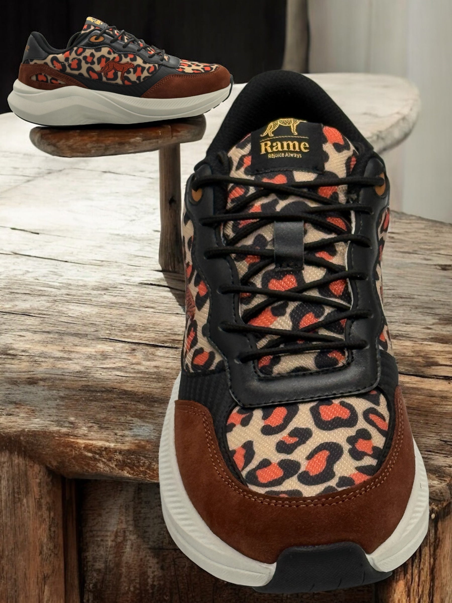 Rame Cheetah Signature Leather Sneakers – Premium Comfort &amp; Bold Identity