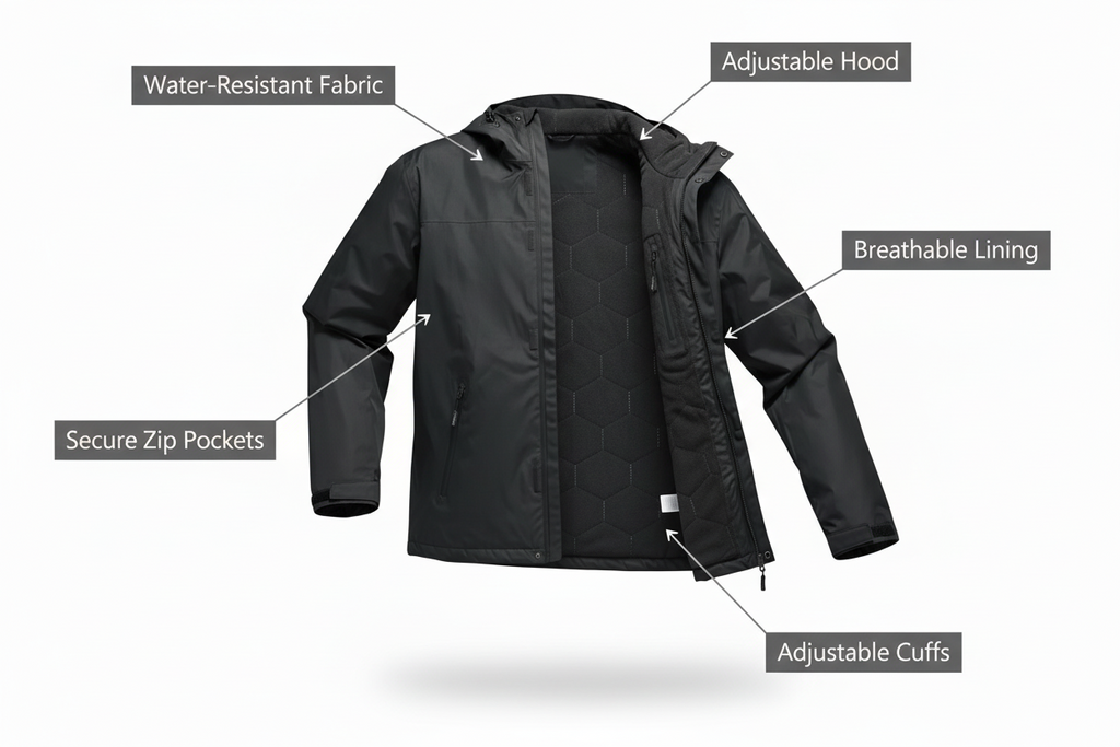 RameShield™ Unisex Winter Jacket – Waterproof, Windproof &amp; Fleece-Lined Warmth