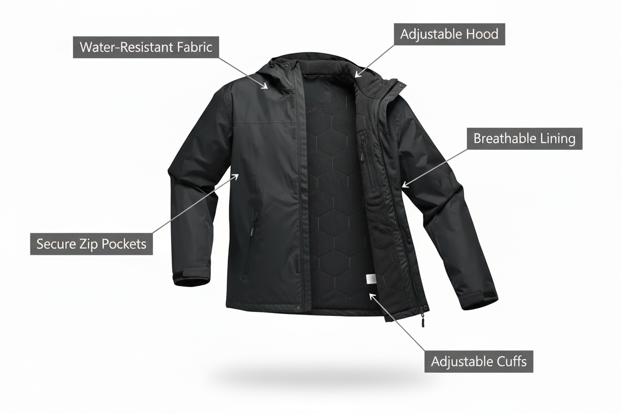RameShield™ Unisex Winter Jacket – Waterproof, Windproof &amp; Fleece-Lined Warmth