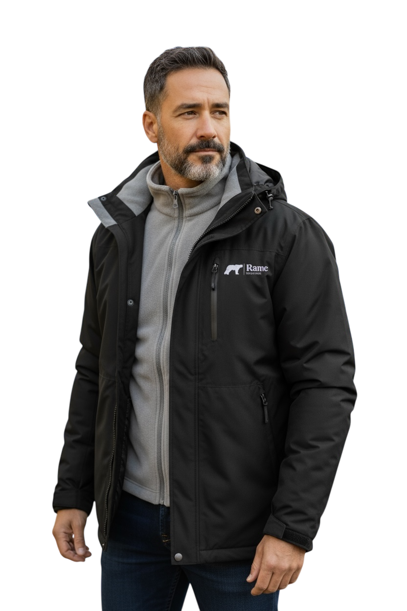 Chaqueta de exterior 3 en 1 – Capa funcional impermeable y cortavientos con capa interior aislante extraíble para hombre y mujer