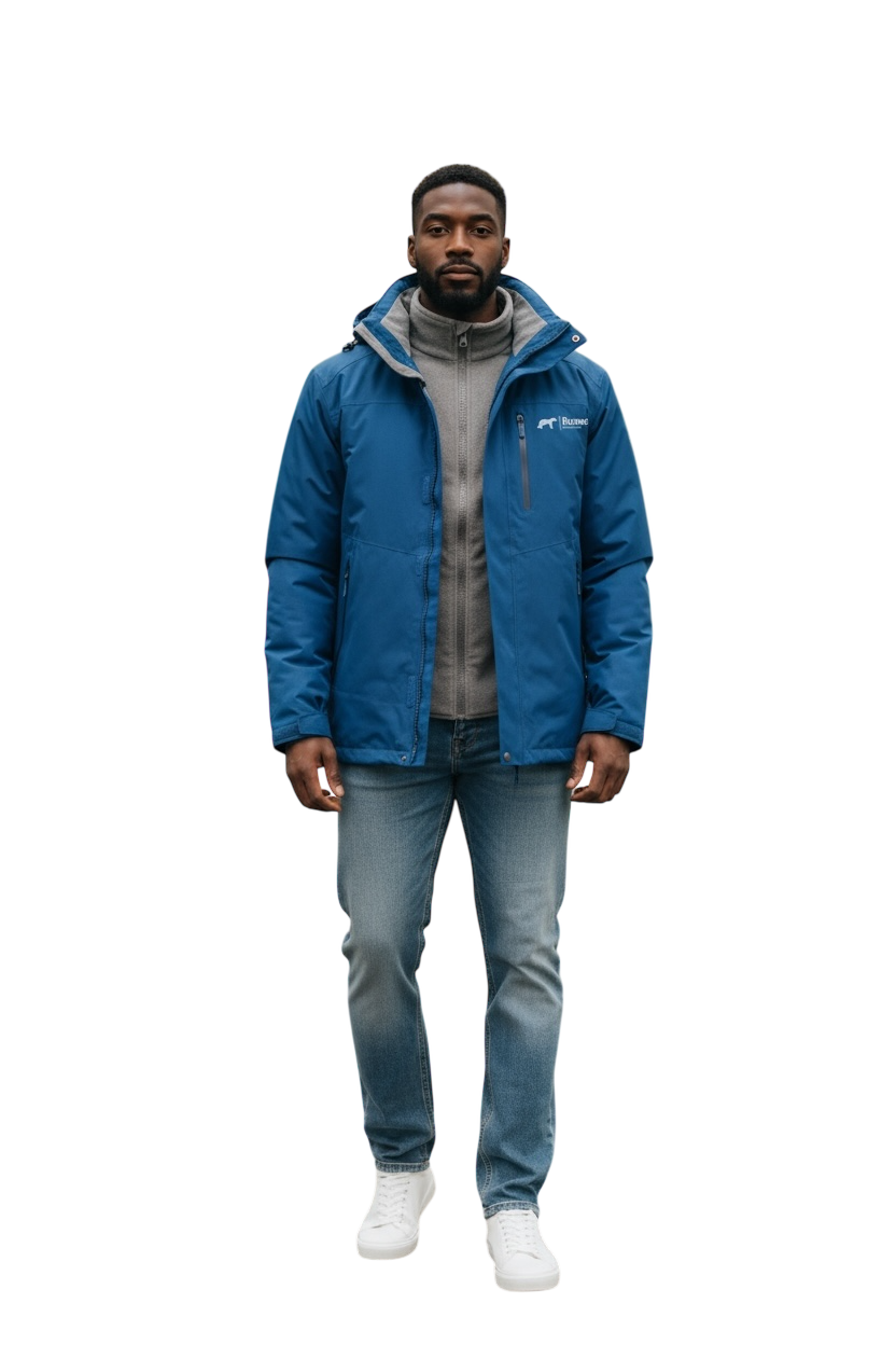 Chaqueta de exterior 3 en 1 – Capa funcional impermeable y cortavientos con capa interior aislante extraíble para hombre y mujer