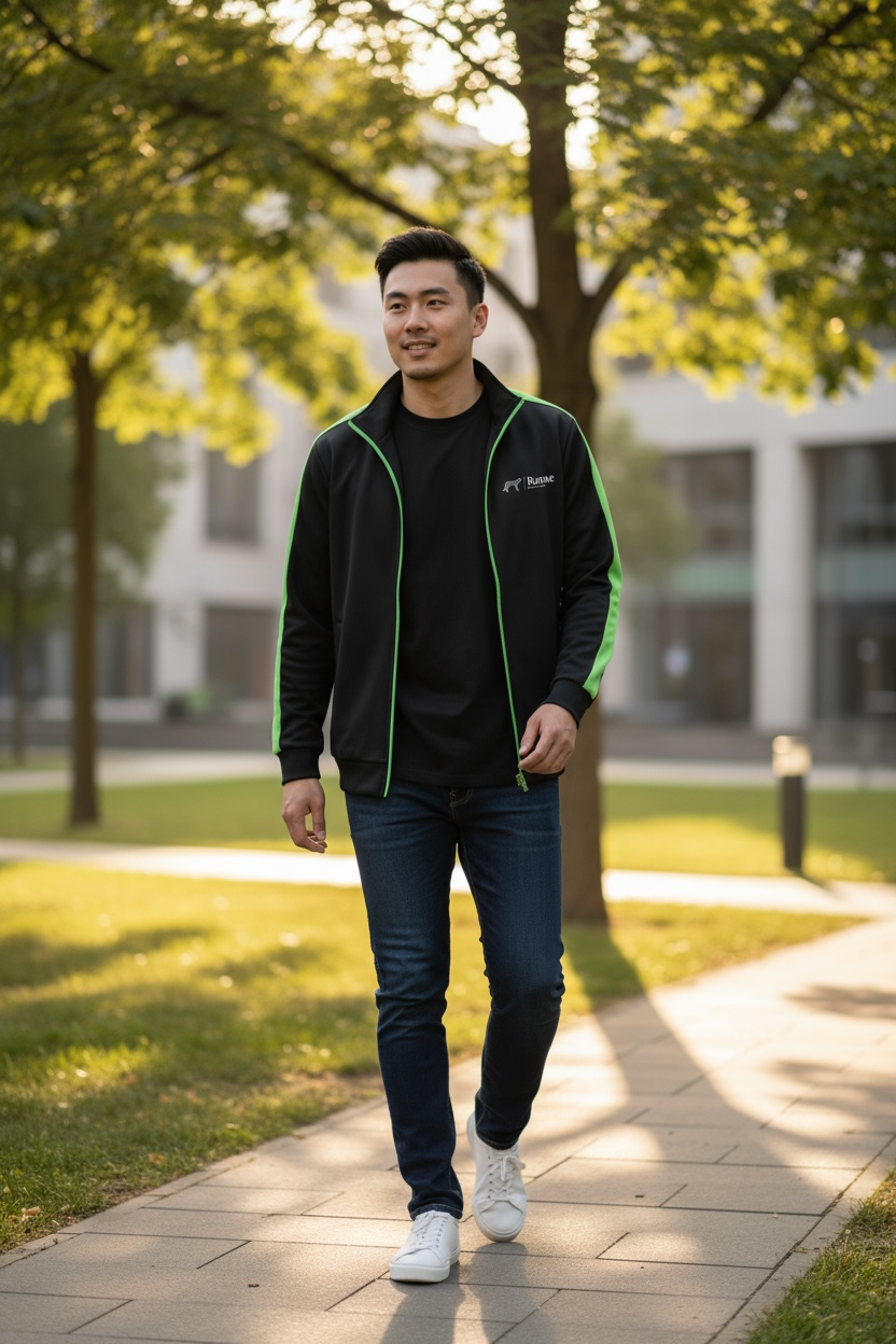 Full-Zip Fleece Jacket – Casual Warm Transitional Jacket for Fall & Winter