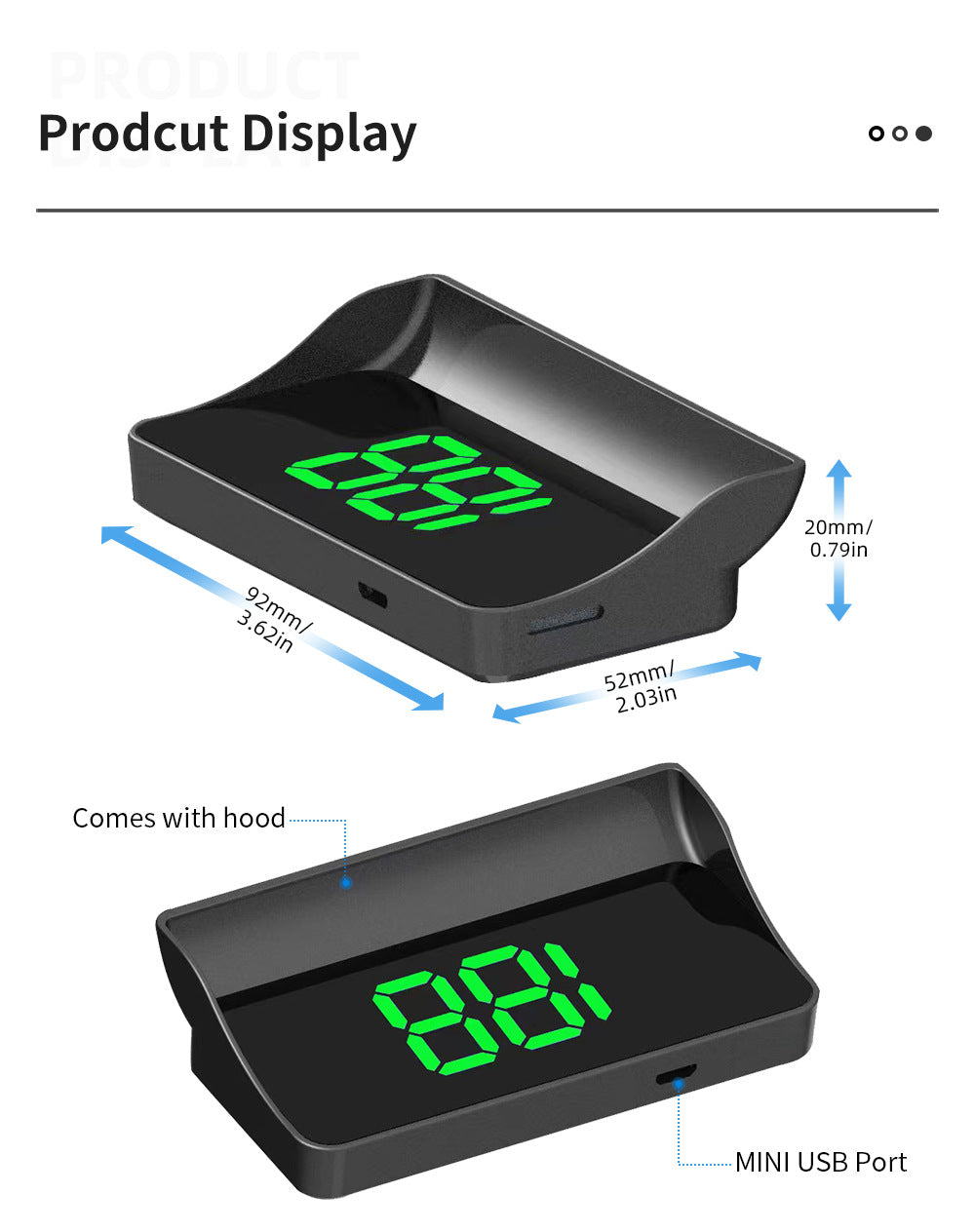 RAME DriveView W1 – Digital Car HUD Speed Display