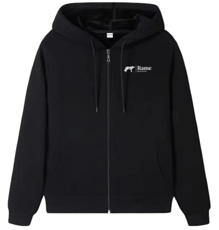 Rame Unisex Zip Hoodie made of Cotton – Warm Knitted Winter Hoodie with Hood, Soft & Breathable