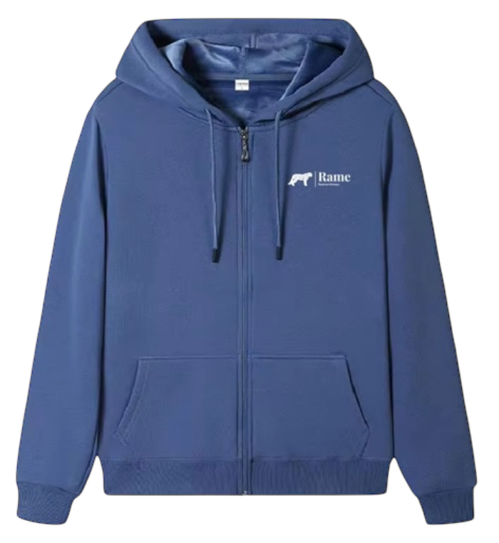 Rame Unisex Zip Hoodie made of Cotton – Warm Knitted Winter Hoodie with Hood, Soft & Breathable