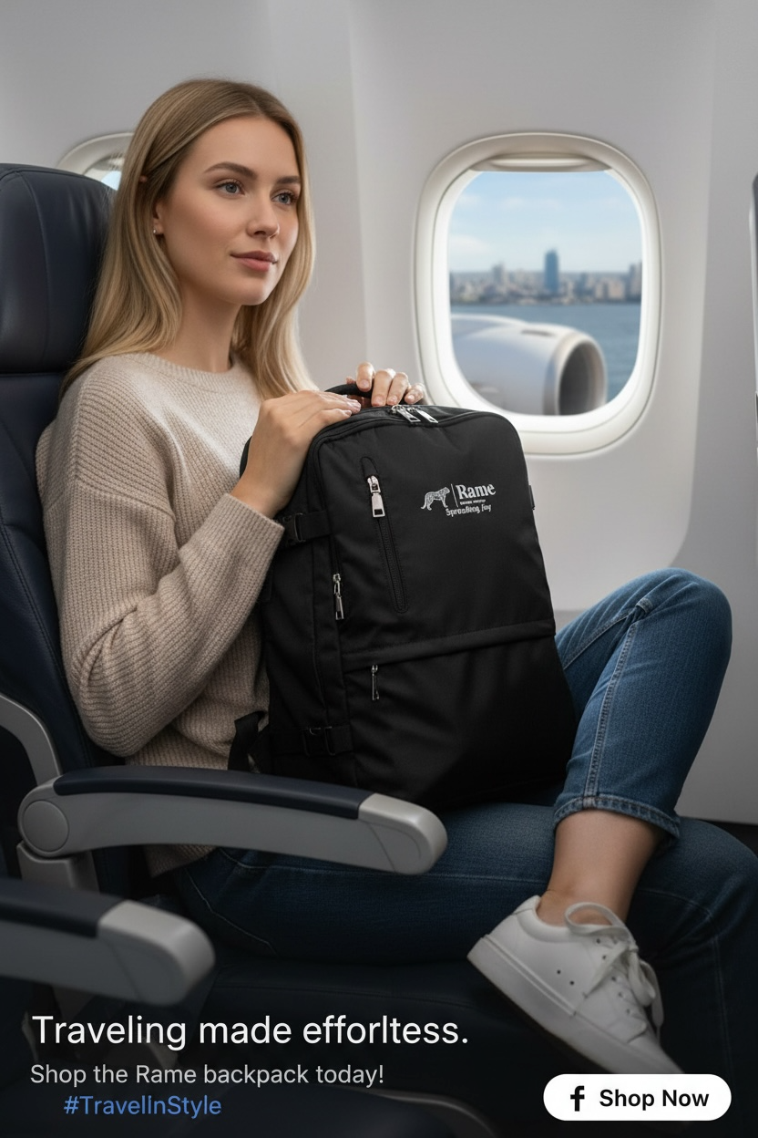 Rame Rejoice Always TravelPro U-Series – 35L Handgepäck Rucksack | Wasserdicht, Diebstahlsicher, Erweiterbar, Laptopfach & USB-Ladeanschluss – Unisex