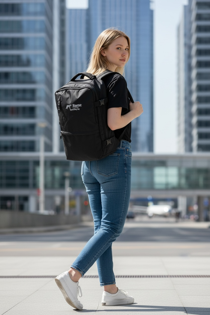 Rame Rejoice Always TravelPro U-Series – 35L Carry-On Travel Backpack | Waterproof, Anti-Theft, Expandable, Laptop Compartment & USB Charging Port – Unisex