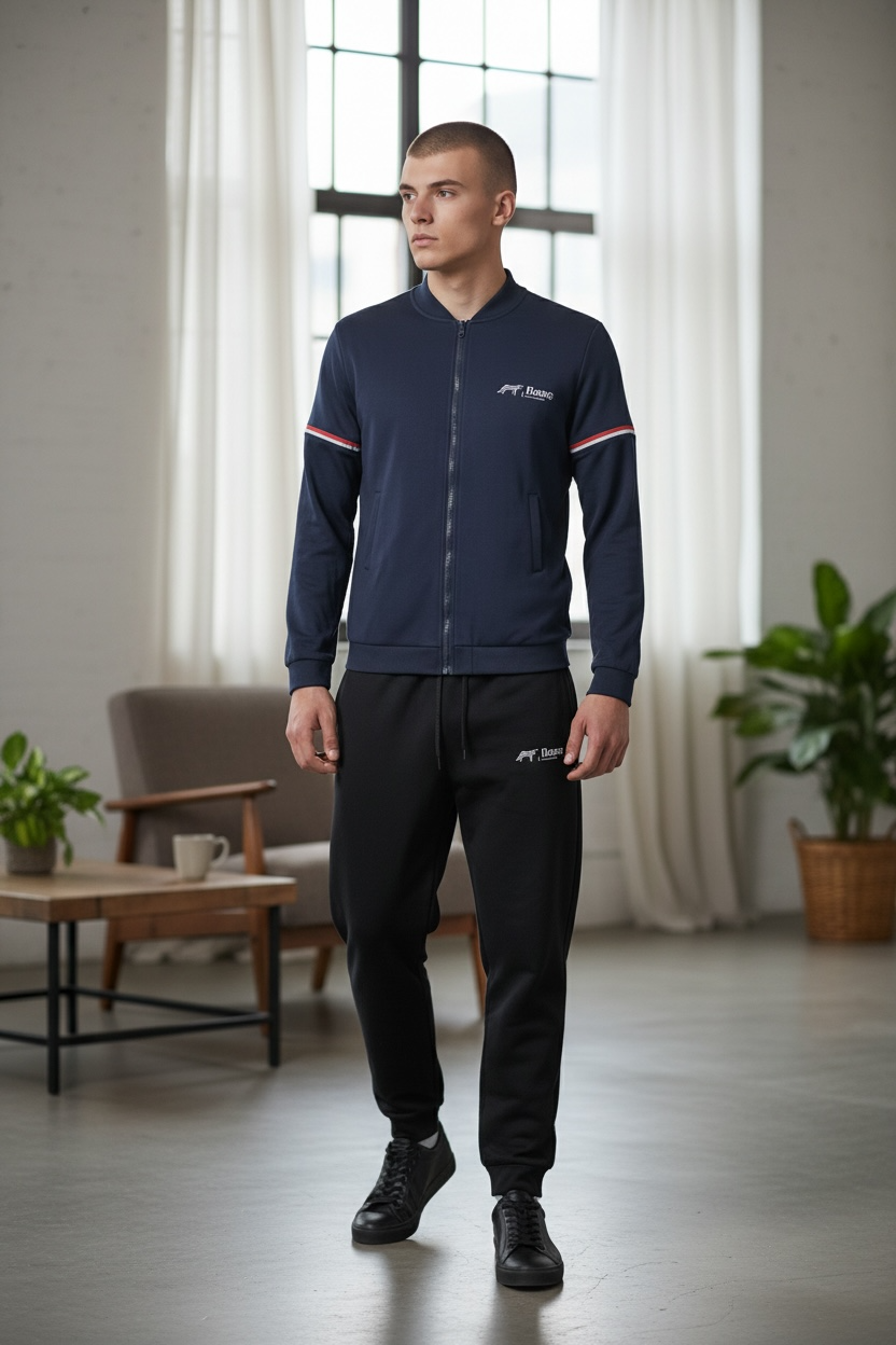 StreetFlex™ Men’s Sport Set – Baseball Jacket &amp; Jogger Pants (Urban Streetwear)