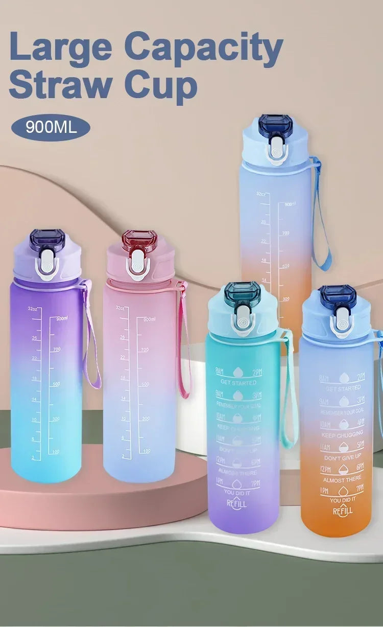 750ml Sports Water Bottle – Leakproof, High-Temperature Resistant, BPA-Free with Straw & One-Hand Flip Lid – Gradient Frosted Design