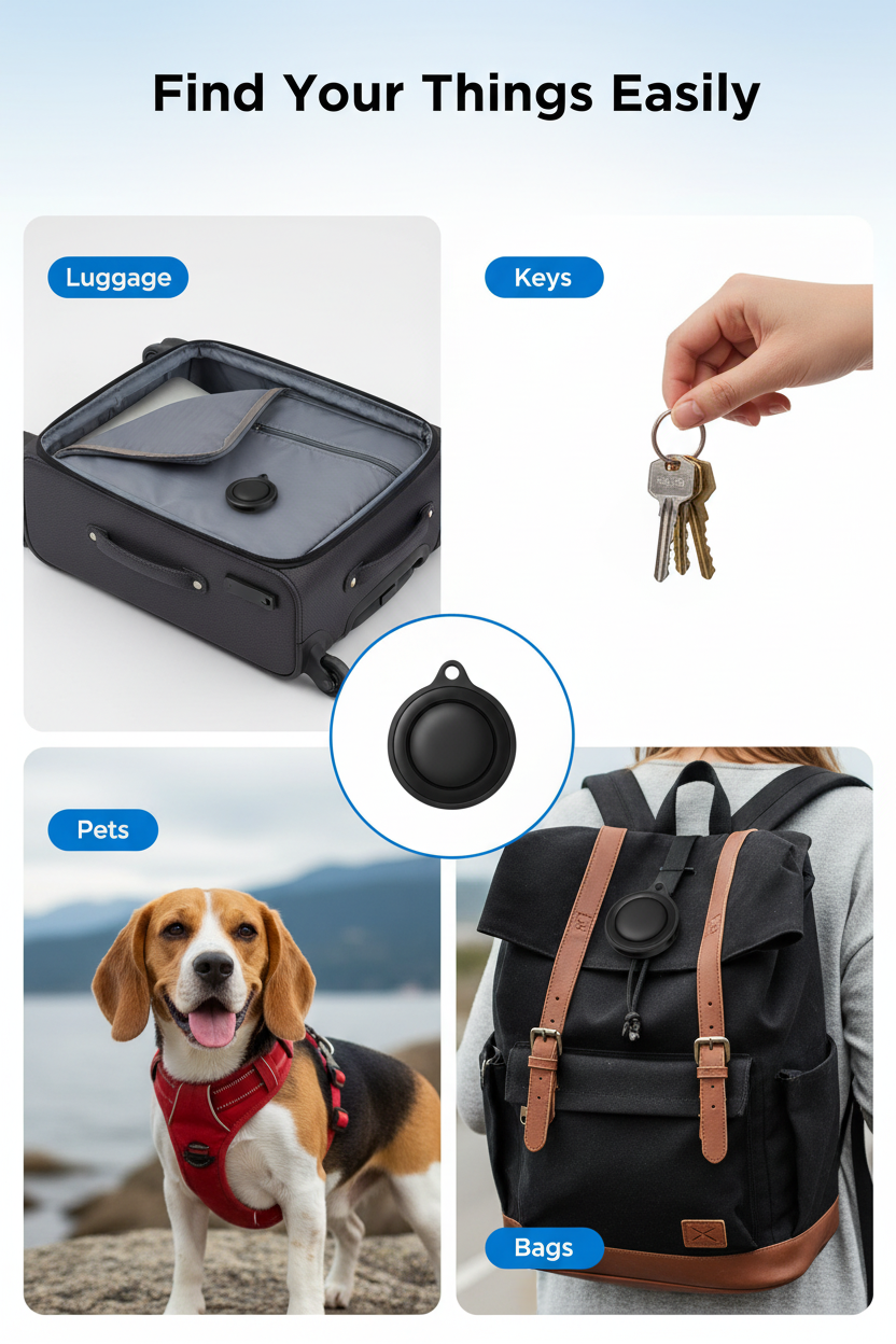 Mini GPS Tracker Real Time Tracking Anti-Theft Locator Smart Anti-Lost Tracking Device for Bikes, Pets, Luggage, Backpacks & Personal Items
