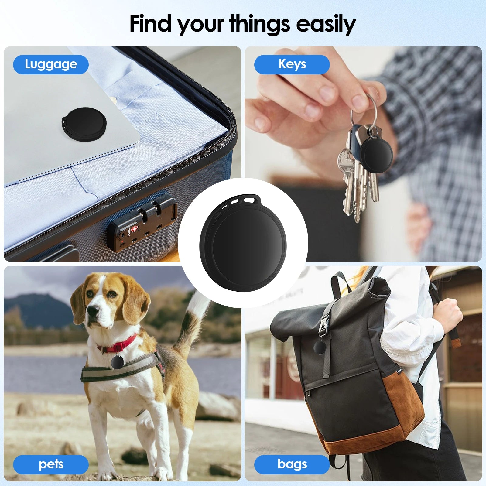 Mini GPS Tracker Real Time Tracking Anti-Theft Locator Smart Anti-Lost Tracking Device for Bikes, Pets, Luggage, Backpacks & Personal Items