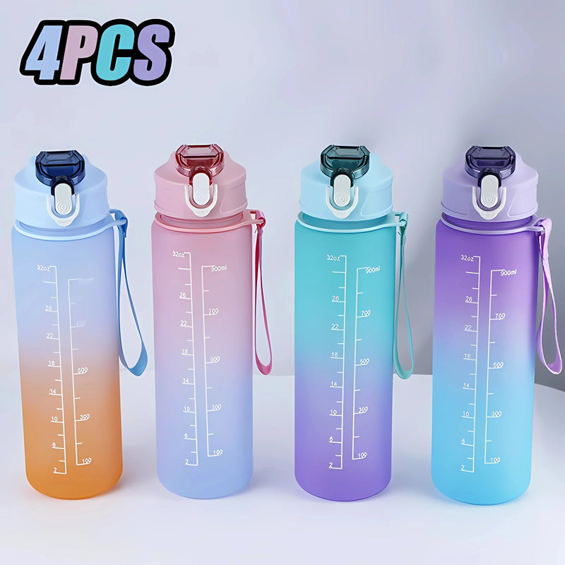 750ml Sports Water Bottle – Leakproof, High-Temperature Resistant, BPA-Free with Straw & One-Hand Flip Lid – Gradient Frosted Design