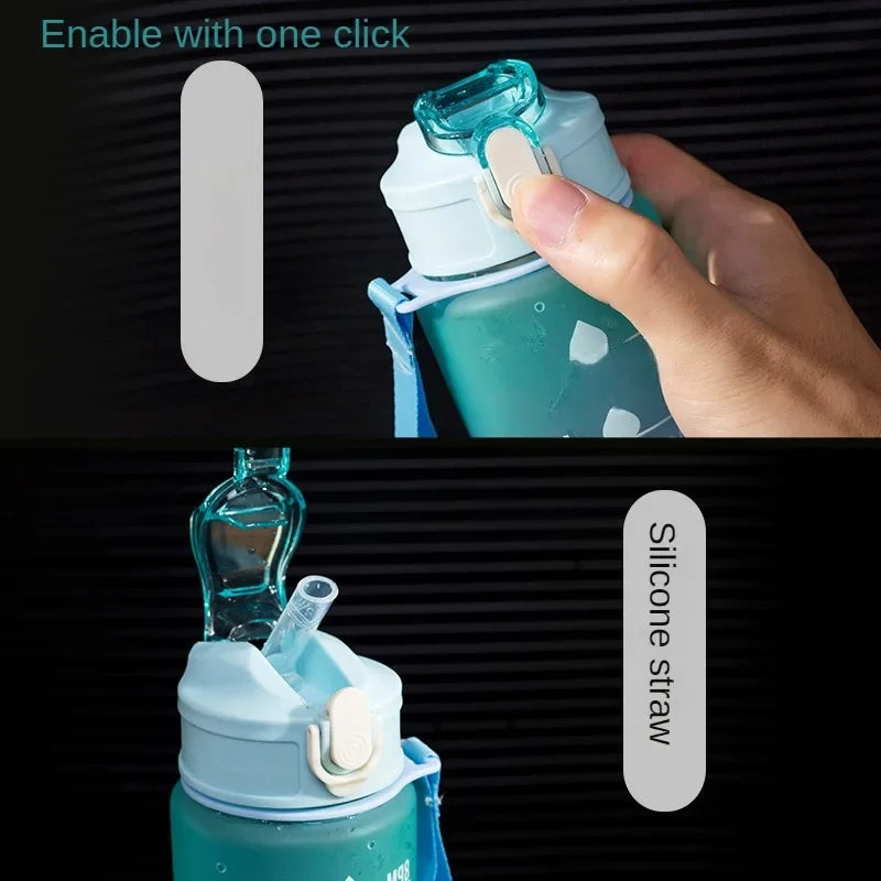 750ml Sports Water Bottle – Leakproof, High-Temperature Resistant, BPA-Free with Straw & One-Hand Flip Lid – Gradient Frosted Design