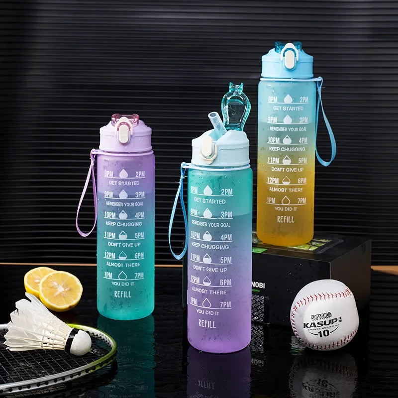750ml Sports Water Bottle – Leakproof, High-Temperature Resistant, BPA-Free with Straw & One-Hand Flip Lid – Gradient Frosted Design