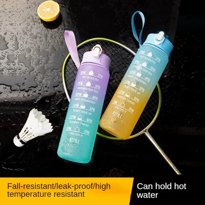 750ml Sports Water Bottle – Leakproof, High-Temperature Resistant, BPA-Free with Straw & One-Hand Flip Lid – Gradient Frosted Design