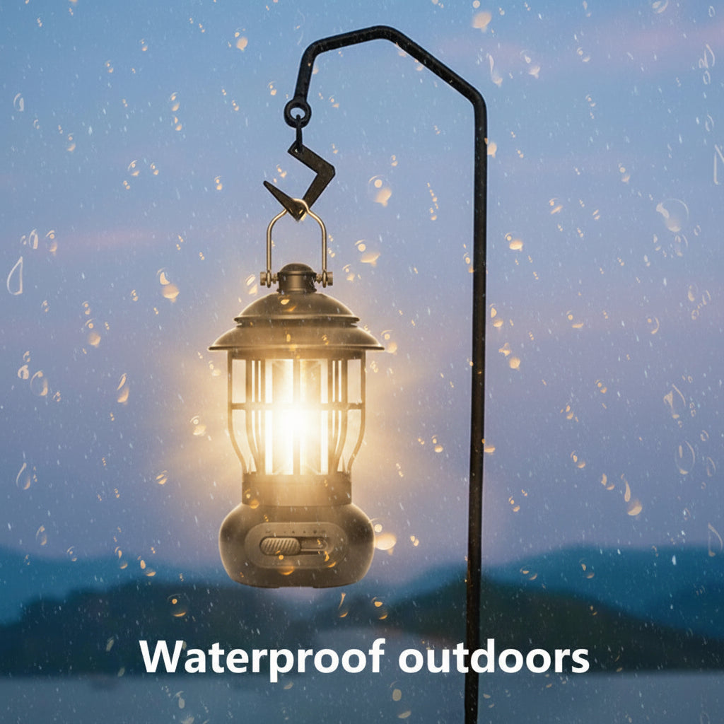 LumiVintage™ Retro LED Camping Lantern – USB Rechargeable Portable Outdoor Tent & Emergency Light