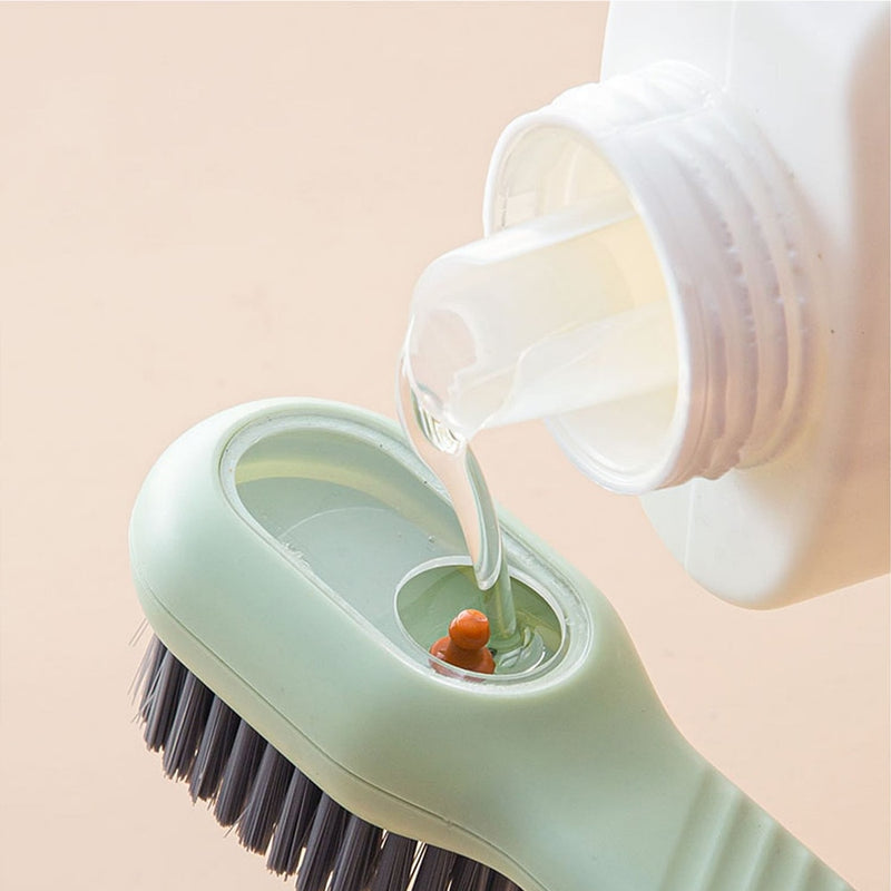 The automatic cleaning brush for liquid soap dispensers