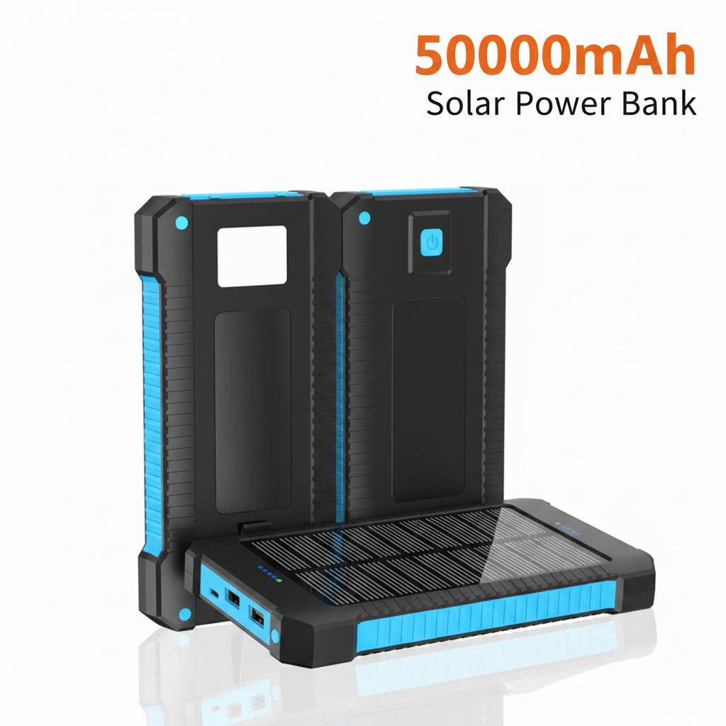 RamePower SolarTitan Pro Max™ 500000mAh Solar Power Bank – Ultra Fast Charging Outdoor Power Station with LED Flashlight - 500000mAh Ultra-High Capacity | Fast Charging | Solar Recharge | LED Flashlight | Outdoor & Emergency Power Station