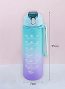 750ml Sports Water Bottle – Leakproof, High-Temperature Resistant, BPA-Free with Straw & One-Hand Flip Lid – Gradient Frosted Design