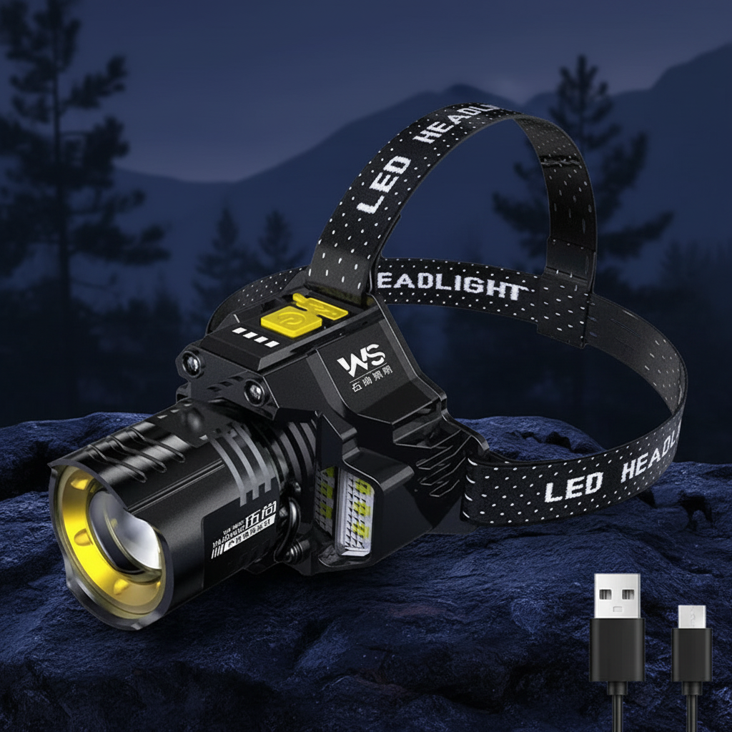 UltraBeam™ Rechargeable LED Headlamp – Zoomable Waterproof Motion Sensor Head Light