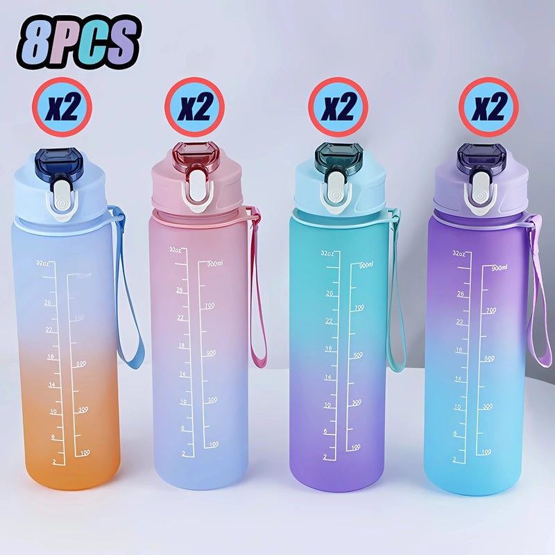 750ml Sports Water Bottle – Leakproof, High-Temperature Resistant, BPA-Free with Straw & One-Hand Flip Lid – Gradient Frosted Design