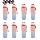 750ml Sports Water Bottle – Leakproof, High-Temperature Resistant, BPA-Free with Straw & One-Hand Flip Lid – Gradient Frosted Design