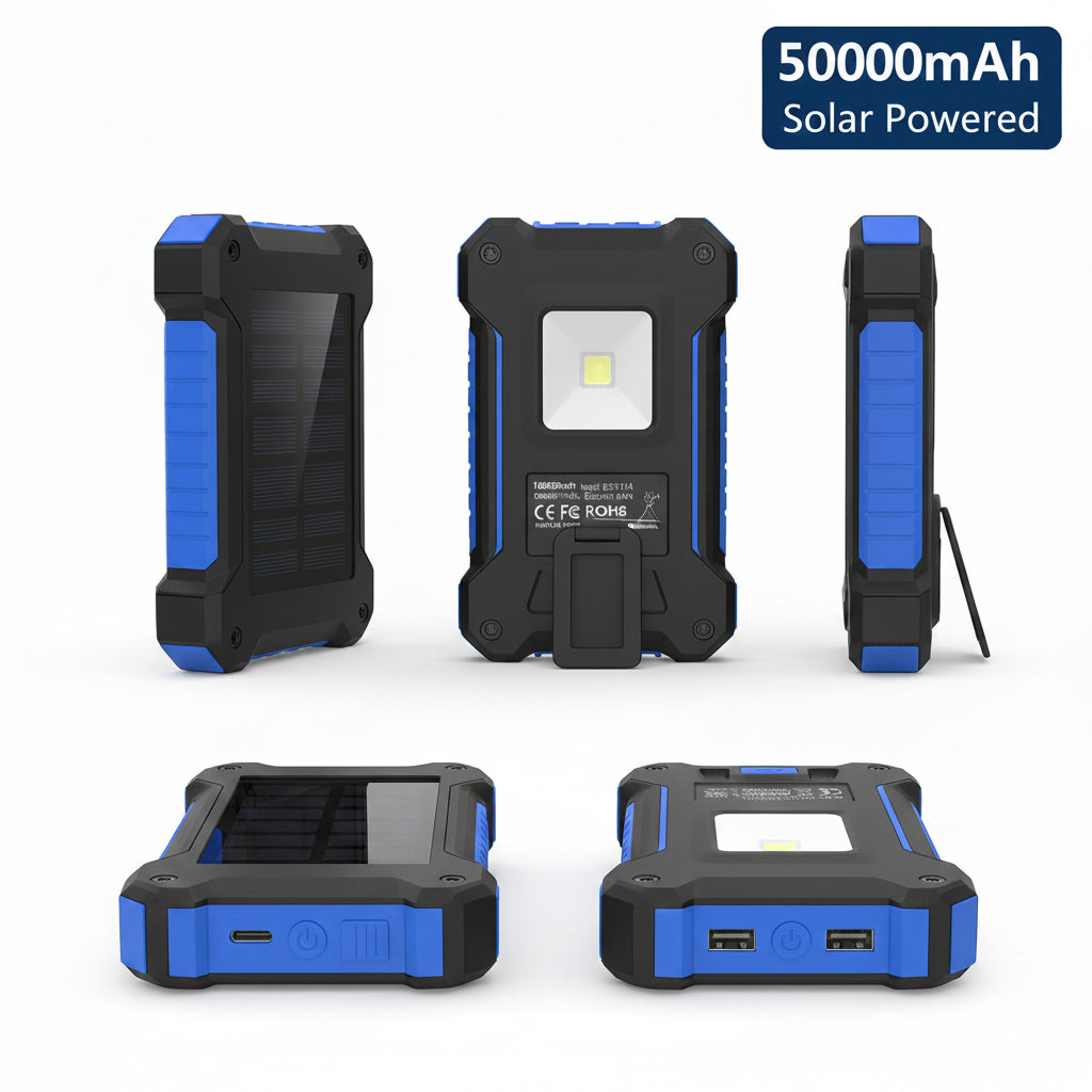 RamePower SolarTitan Pro Max™ 500000mAh Solar Power Bank – Ultra Fast Charging Outdoor Power Station with LED Flashlight - 500000mAh Ultra-High Capacity | Fast Charging | Solar Recharge | LED Flashlight | Outdoor & Emergency Power Station