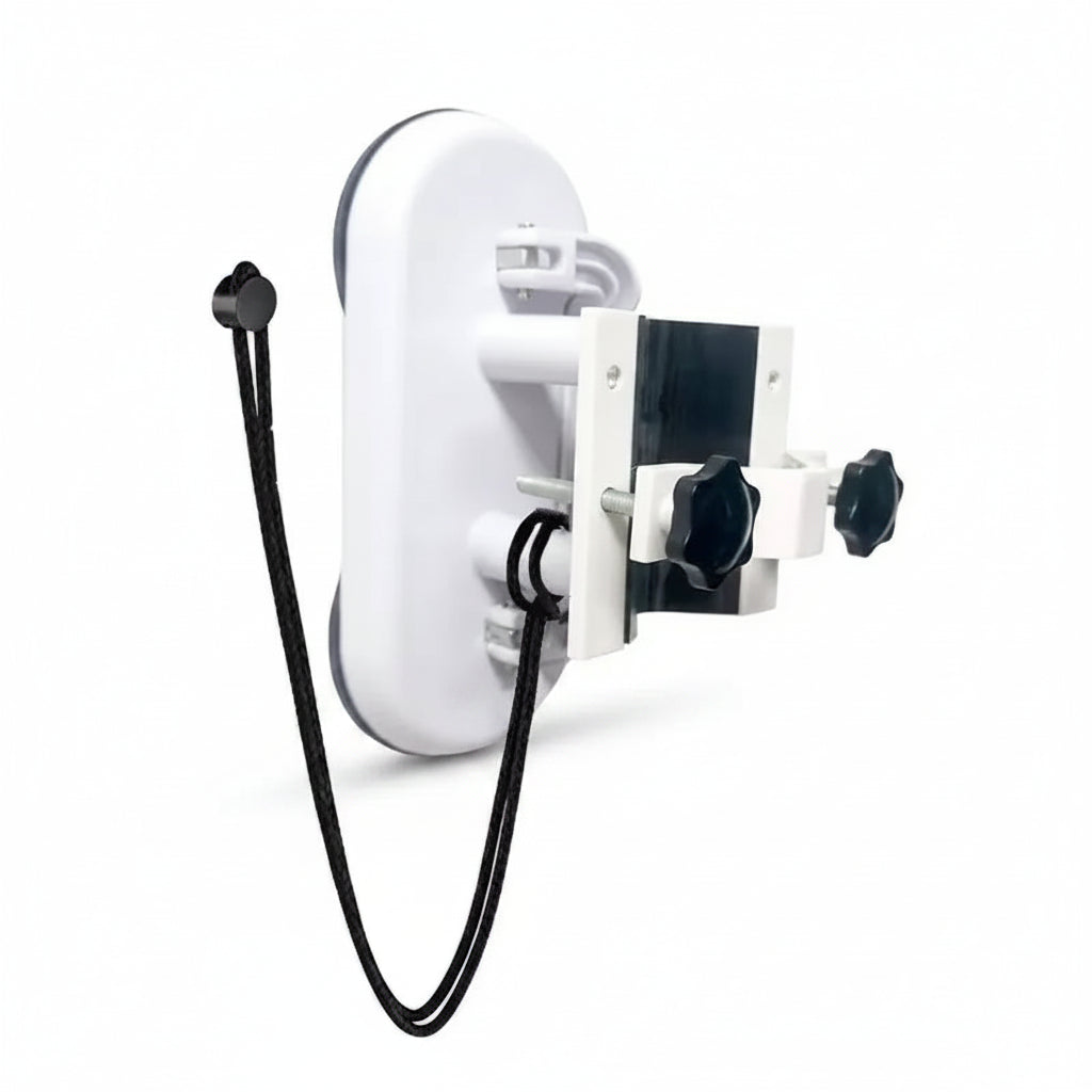 Hands-Free Massage Gun Holder with Double Suction Base – Adjustable Percussion Massager Mount for Back, Shoulder & Full Body Muscle Recovery