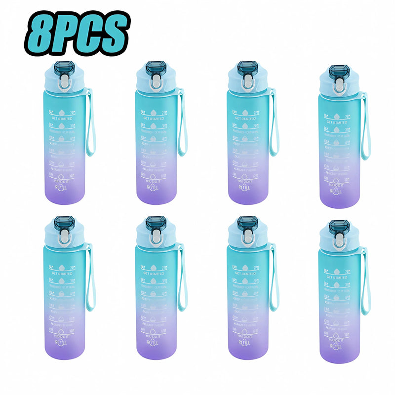 750ml Sports Water Bottle – Leakproof, High-Temperature Resistant, BPA-Free with Straw & One-Hand Flip Lid – Gradient Frosted Design